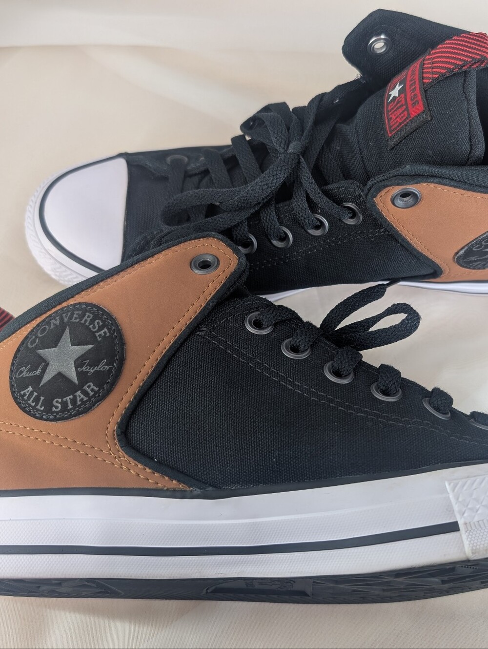 Converse Chuck Taylor All Star High Top Black Brown Leather Men's Size 9 Unisex